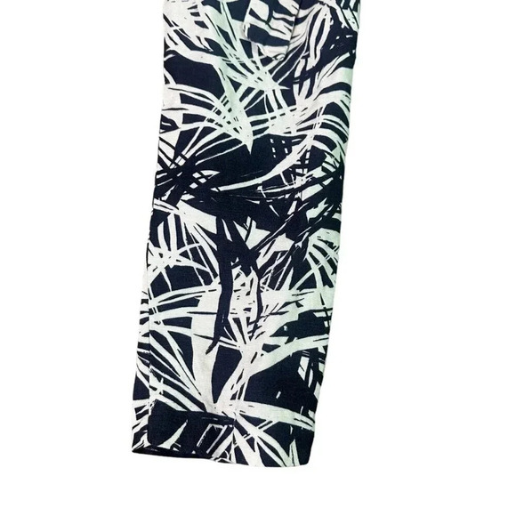 Ann Taylor Loft Navy White Tropical Print Jumpsuit Linen Strapless Size 2 Womens - Picture 6 of 13